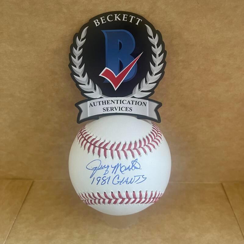 JERRY MARTIN 1981 GIANTS SIGNED AUTO M.L. BASEBALL BECKETT AUTHENTICATED