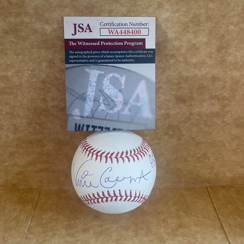 VINCE COLEMAN CARDINALS 1985 NL ROY SIGNED AUTO M.L. BASEBALL JSA WA448400