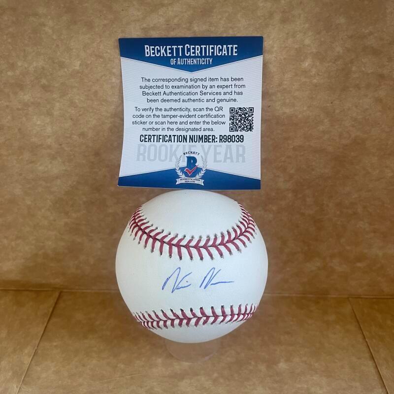NASIM NUNEZ ROOKIE YEAR SIGNED AUTO M.L. BASEBALL BECKETT R98039