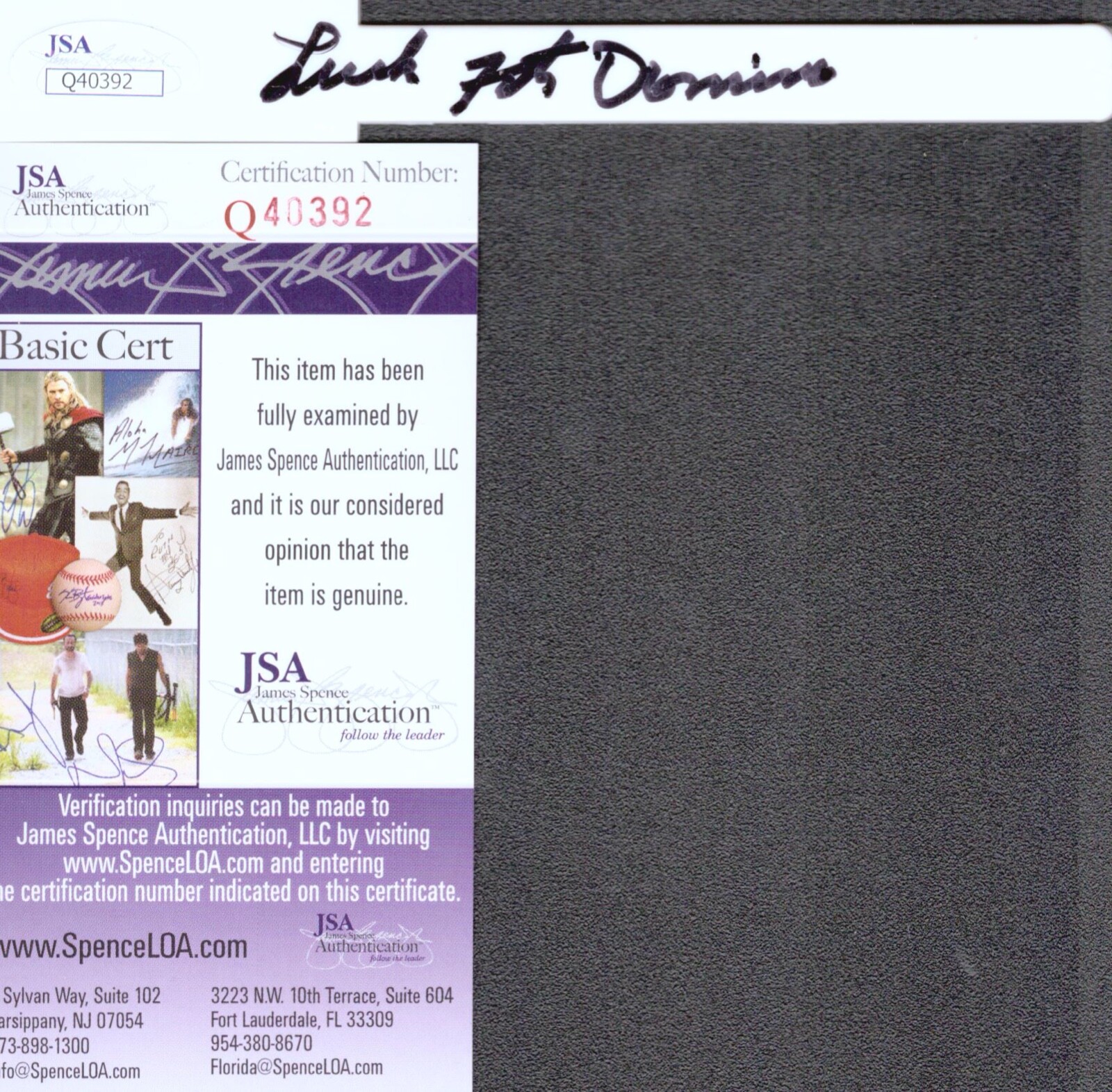 FATS DOMINO Signed Autograph Piano Key JSA Ain't That a Shame Blueberry Hill