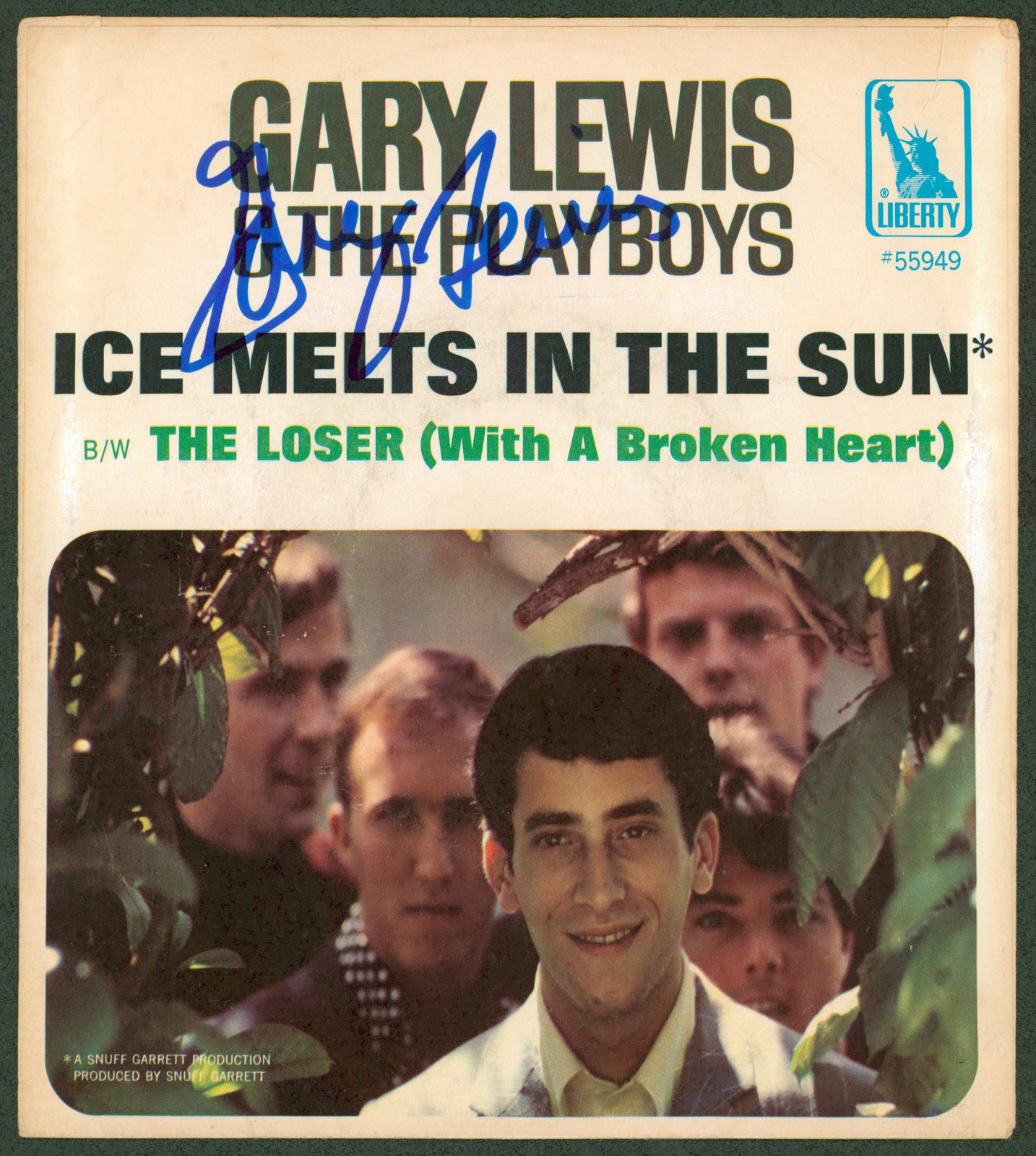 GARY LEWIS AUTHENTIC SIGNED ICE MELTS IN THE SUN 45 RPM ALBUM COVER BAS #BG83013 COLLECTIBLE MEMORABILIA