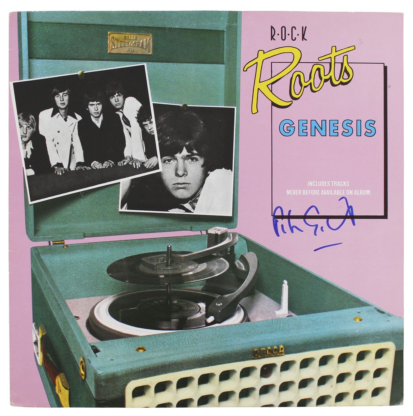 Peter Gabriel Genesis Authentic Signed Roots Album Cover BAS #BG82249