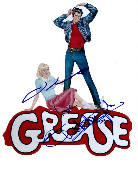 OLIVIA NEWTON-JOHN and JOHN TRAVOLTA signed autographed 8x10 GREASE photo