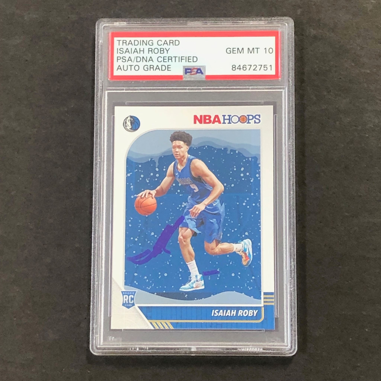 2019-20 Panini NBA Hoops #234 Isaiah Roby Signed Card AUTO GRADE 10 PSA Slabbed