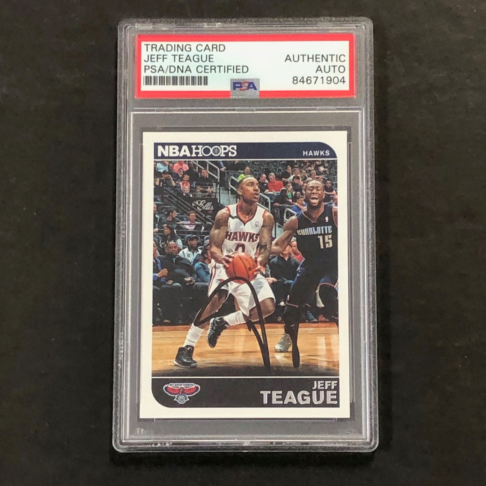 2014-15 Panini NBA Hoops #21 Jeff Teague Signed Card PSA Slabbed Hawks