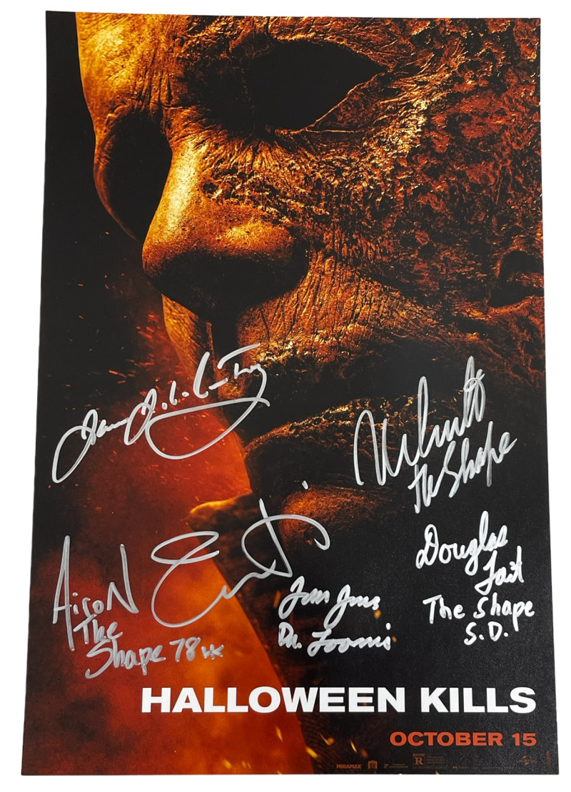 HALLOWEEN KILLS CAST SIGNED 12X18 PHOTO JAMIE LEE CURTIS AUTOGRAPH BECKETT LOA