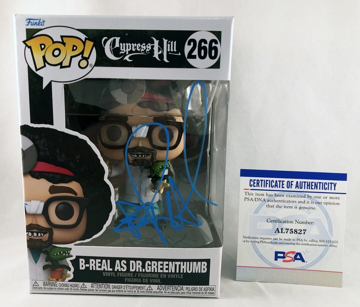 B-Real Signed Funko Pop Dr. Greenthumb Cypress Hill PSA/DNA 2 COA