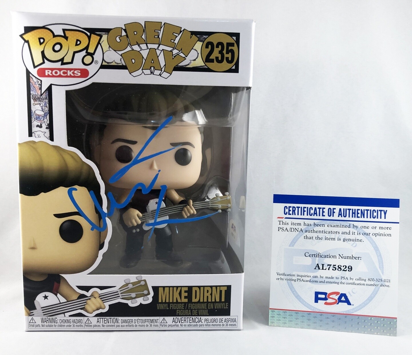 Mike Dirnt Signed Funko Pop Green Day PSA/DNA COA