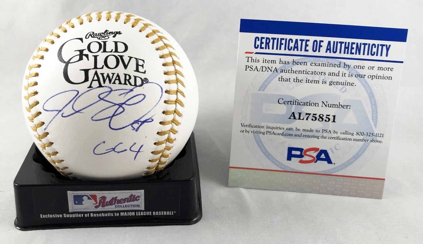 Miami Marlins Jacob Stallings Signed Gold Glove Baseball PSA/DNA COA