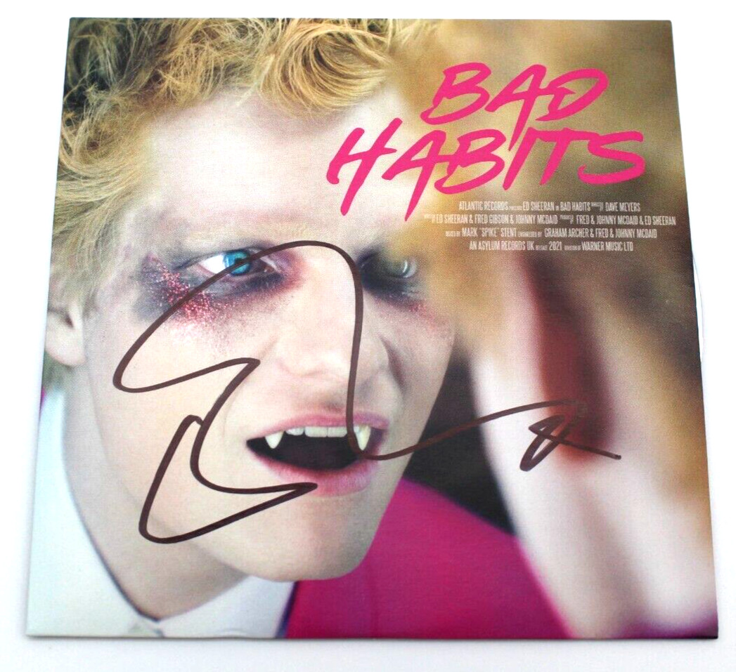 Ed Sheeran Signed Bad Habits CD Cover w/Beckett COA BH033892 Brand New