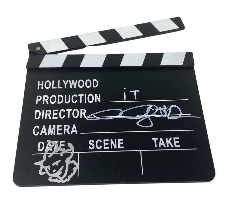 ANDY MUSCHIETTI SIGNED AUTOGRAPH CLAPBOARD IT MOVIE PENNYWISE SKETCH BECKETT COA COLLECTIBLE MEMORABILIA