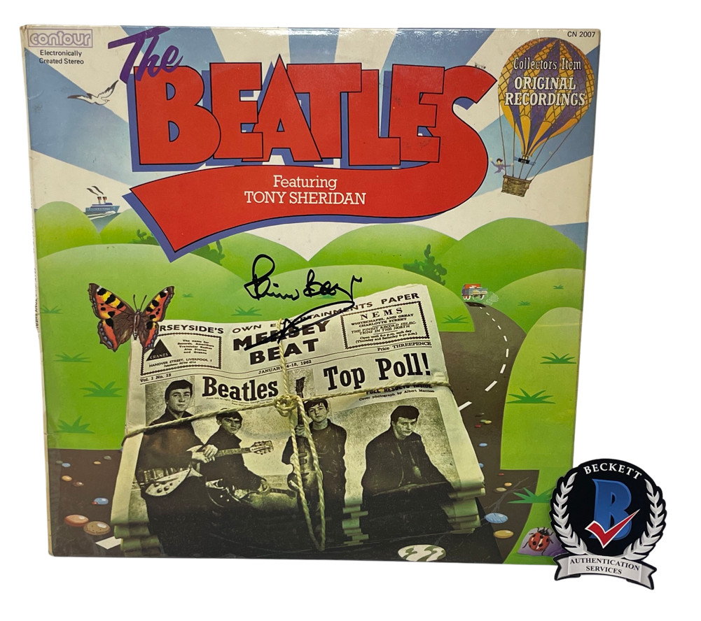 Pete Best Signed The Beatles Featuring Tony Sheridan Vinyl Album LP Beckett COA