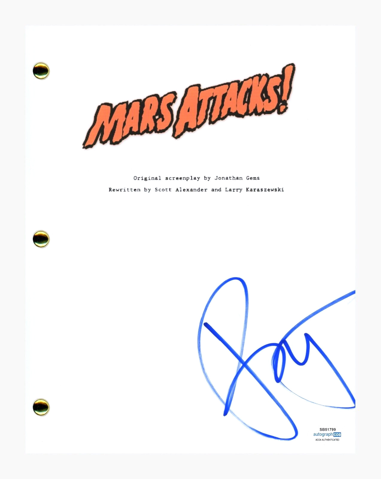 Ray J Signed Autographed Mars Attacks Movie Script Screenplay ACOA COA