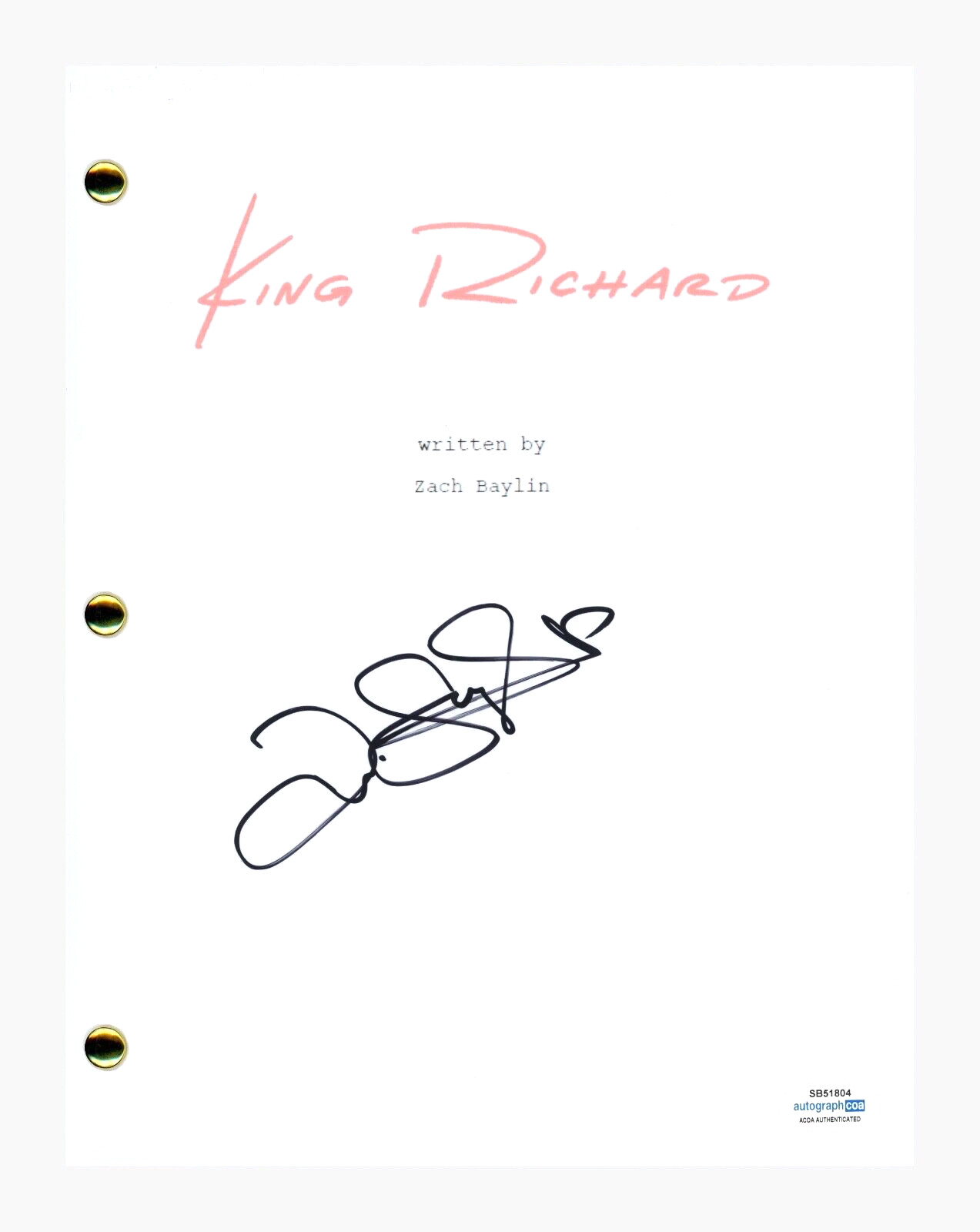 Demi Singleton Signed Autographed King Richard Movie Script Screenplay ACOA COA