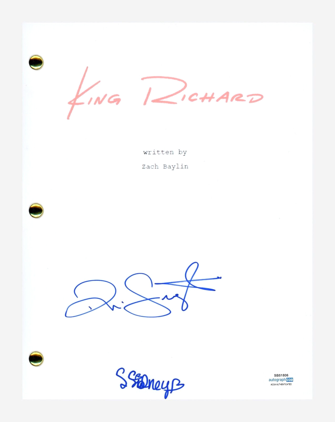 Saniyya Sidney & Demi Singleton Signed King Richard Movie Script ACOA COA