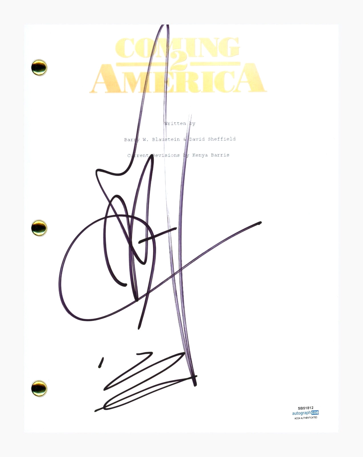 Michael Blackson Signed Autographed Coming 2 America Movie Script ACOA COA