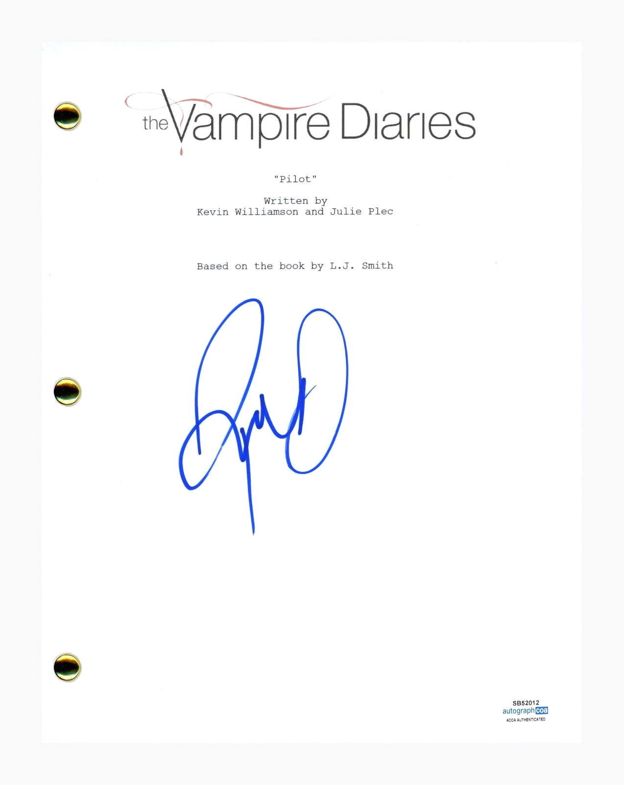 Paul Wesley Signed Autograph The Vampire Diaries Pilot Episode Script ACOA COA