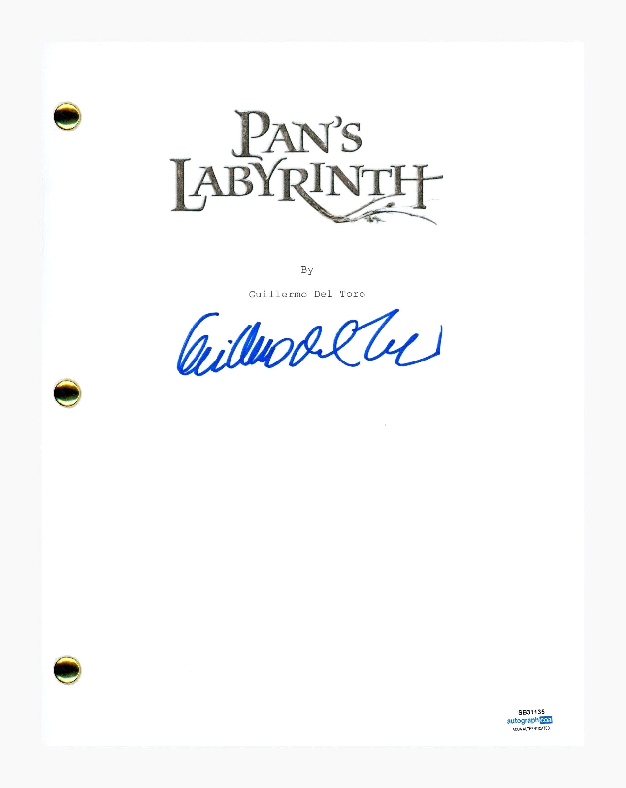 Guillermo Del Toro Signed Autographed Pan's Labyrinth Script Screenplay ACOA COA