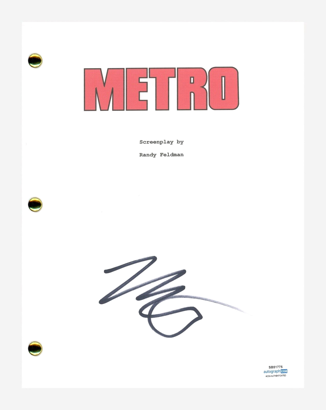 Michael Rapaport Signed Autographed Metro Movie Script Screenplay ACOA COA