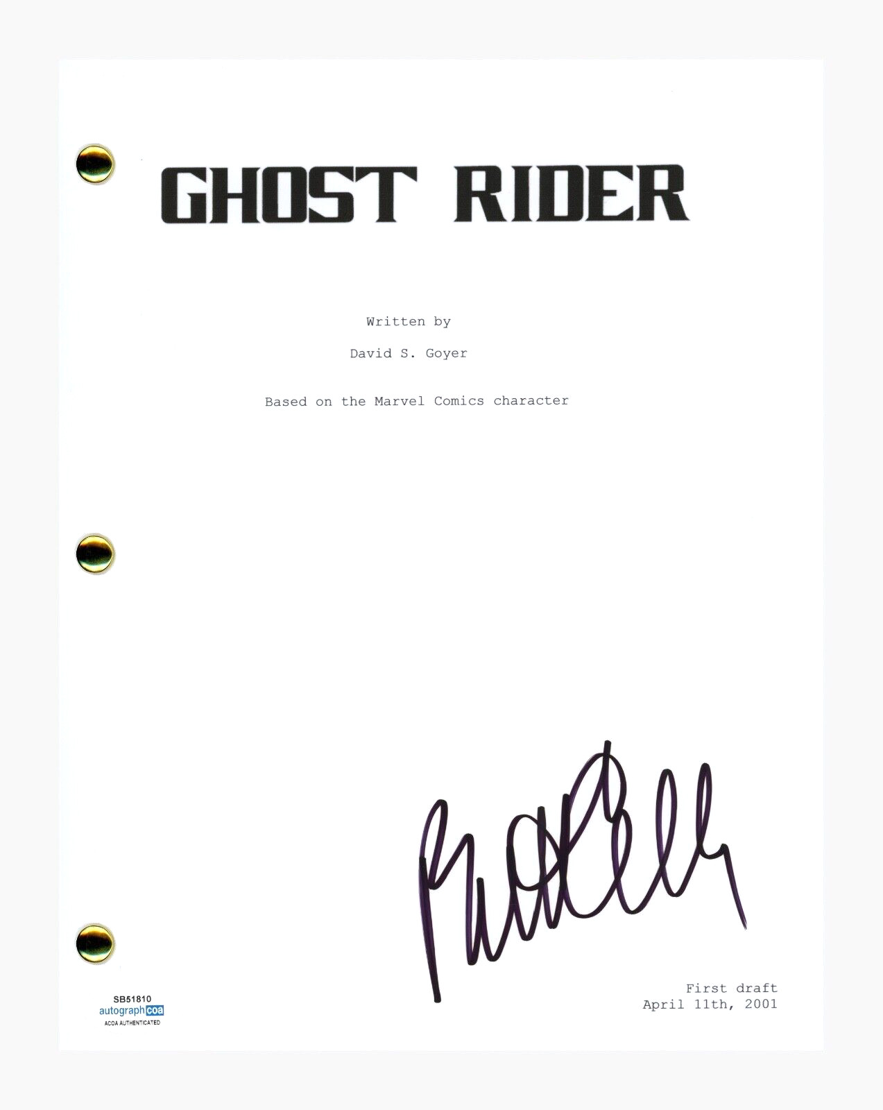 Brett Cullen Signed Autographed Ghost Rider Movie Script Screenplay ACOA COA