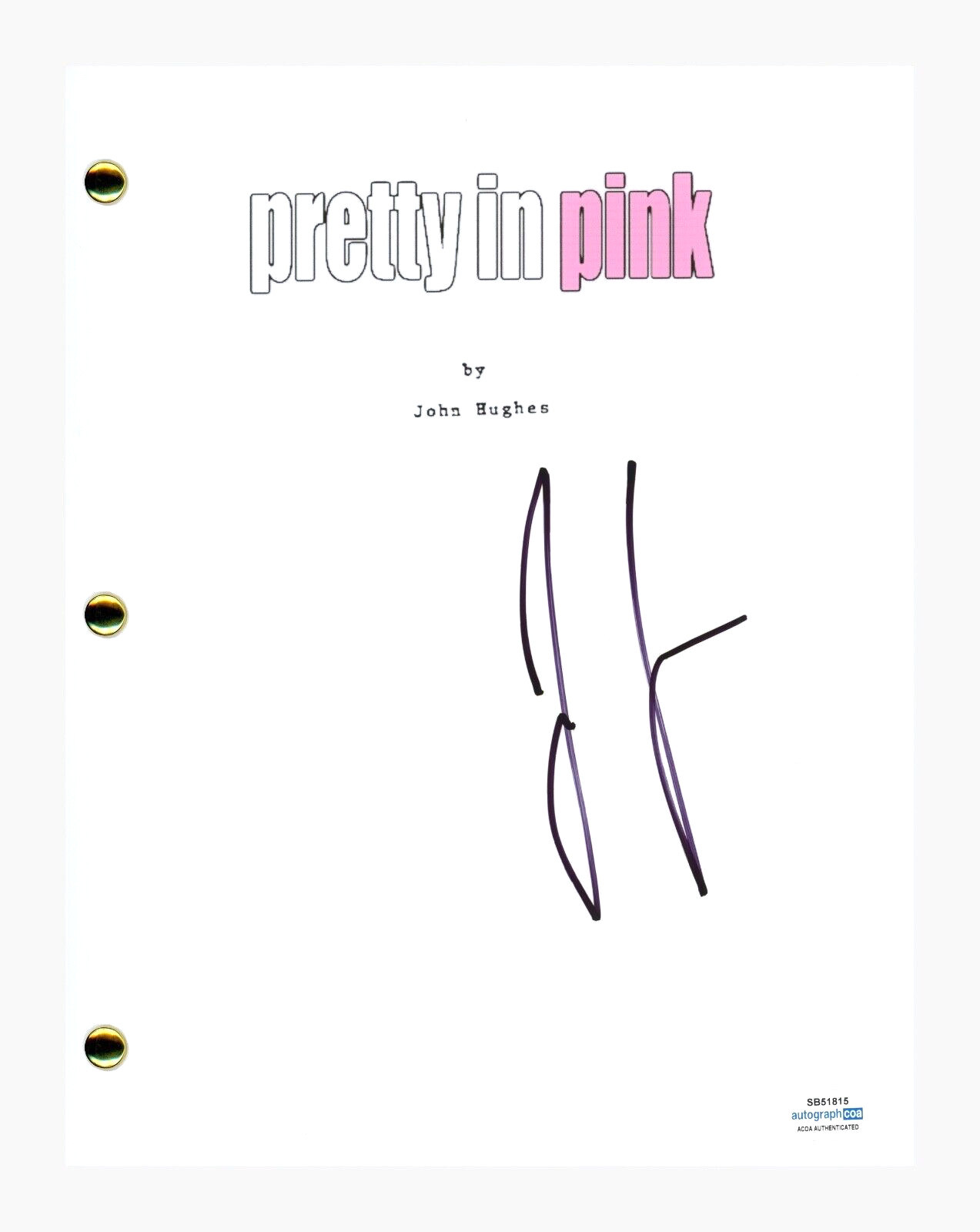 Jon Cryer Signed Autographed Pretty In Pink Movie Script Screenplay ACOA COA