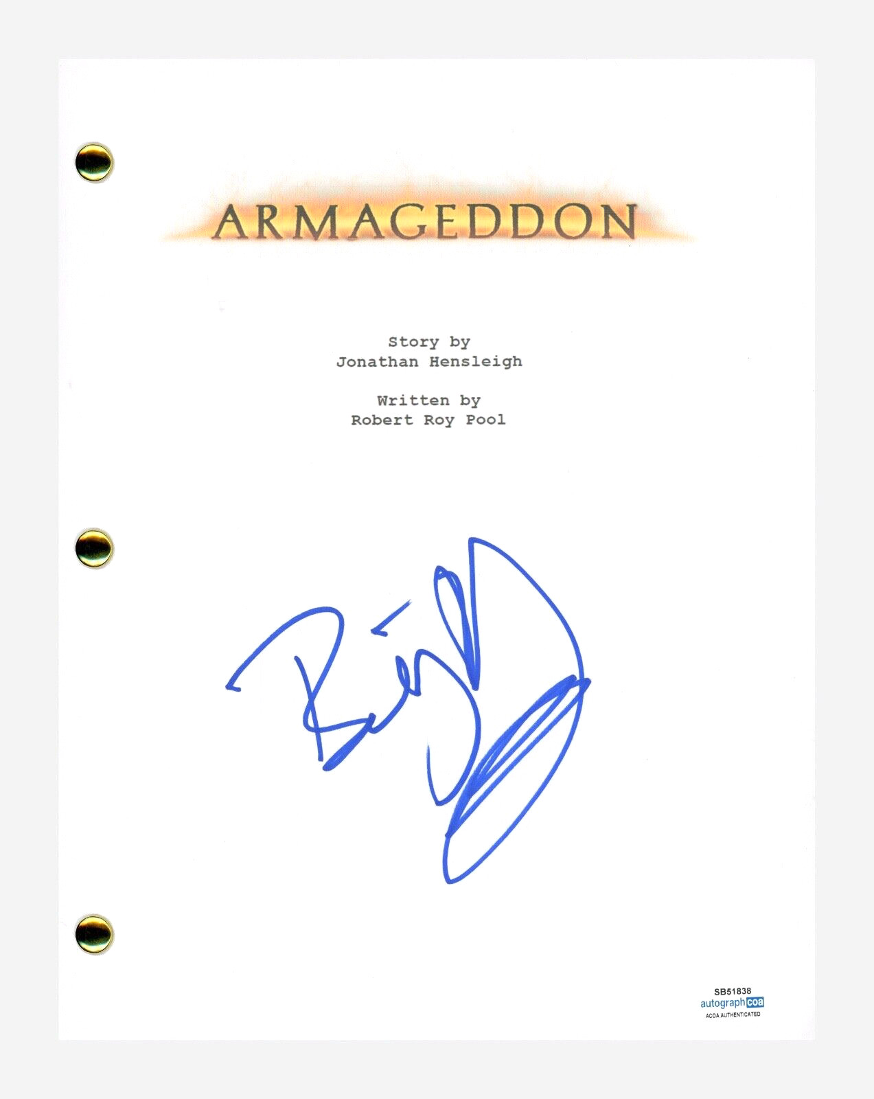 Billy Bob Thornton Signed Autographed Friday Night Lights Movie Script ACOA COA