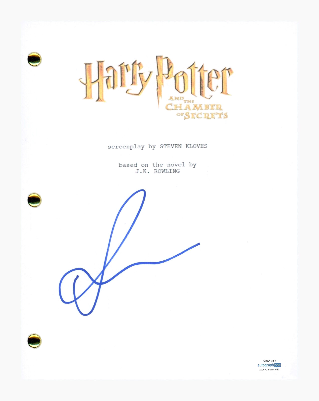 Rupert Grint Signed Autographed Harry Potter Chamber of Secrets Script ACOA COA