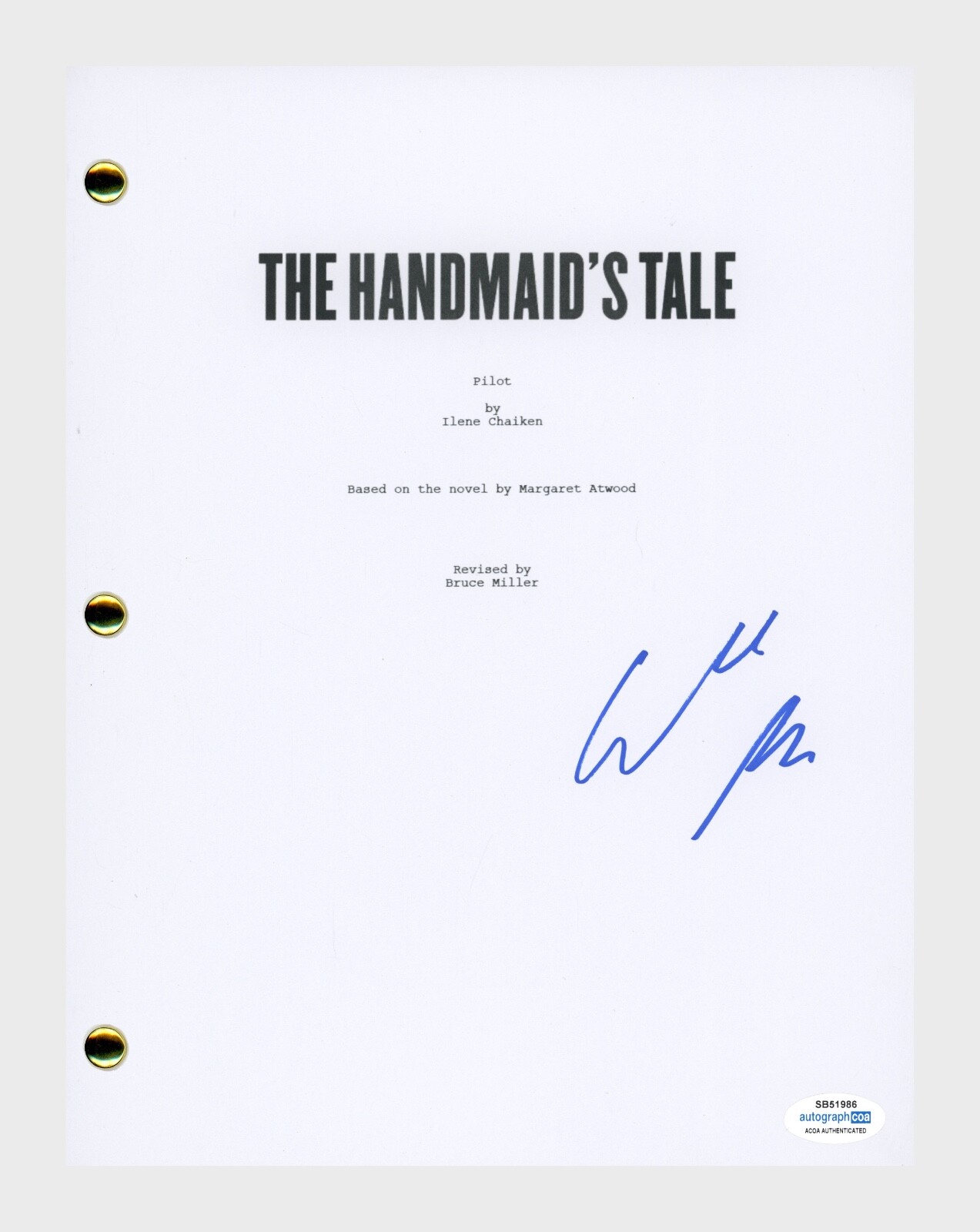 Elisabeth Moss Signed Autographed The Handmaid's Tale Pilot Script ACOA COA