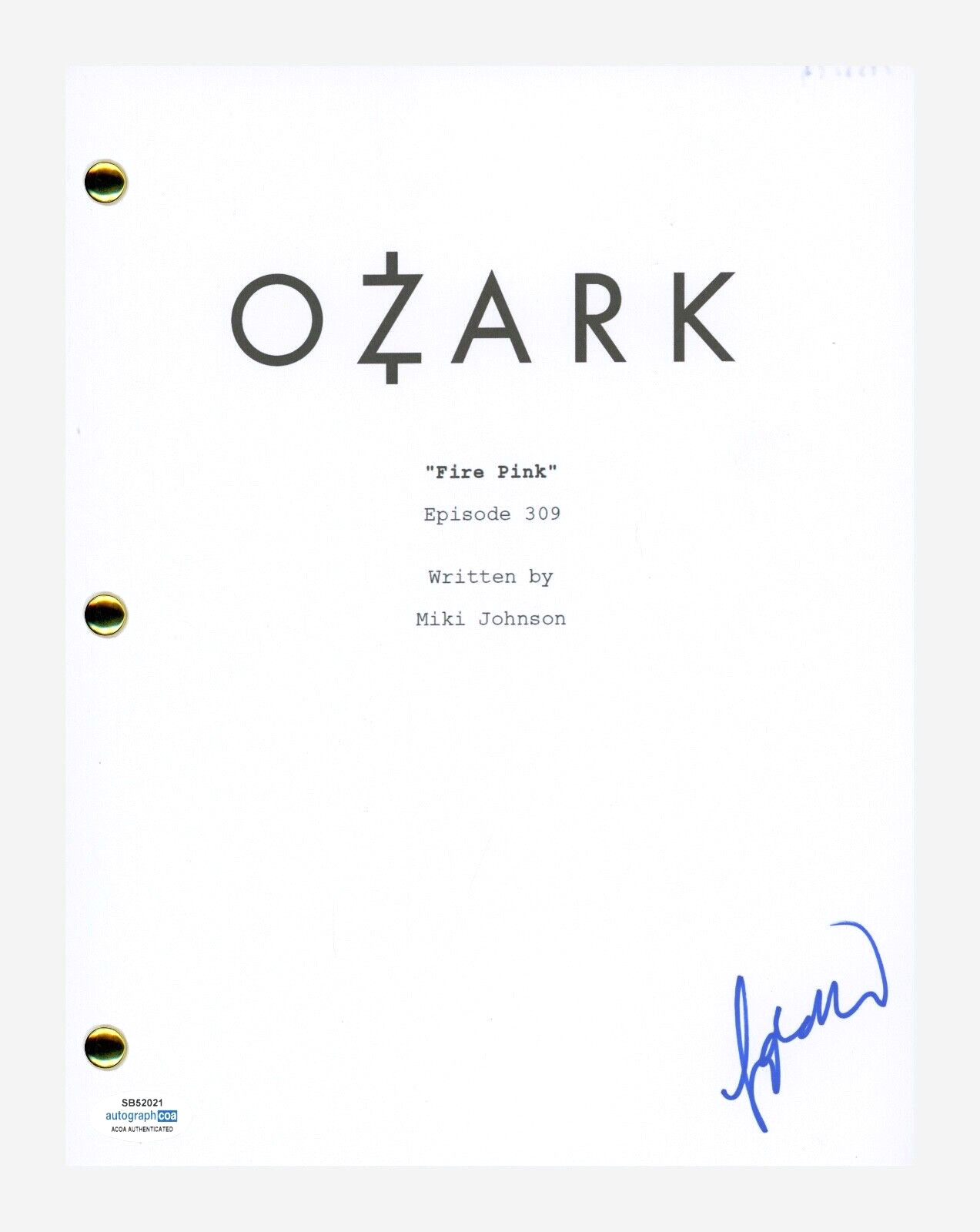 Jessica Frances Dukes Signed Ozark Episode 309 Script Agent Maya Miller ACOA COA