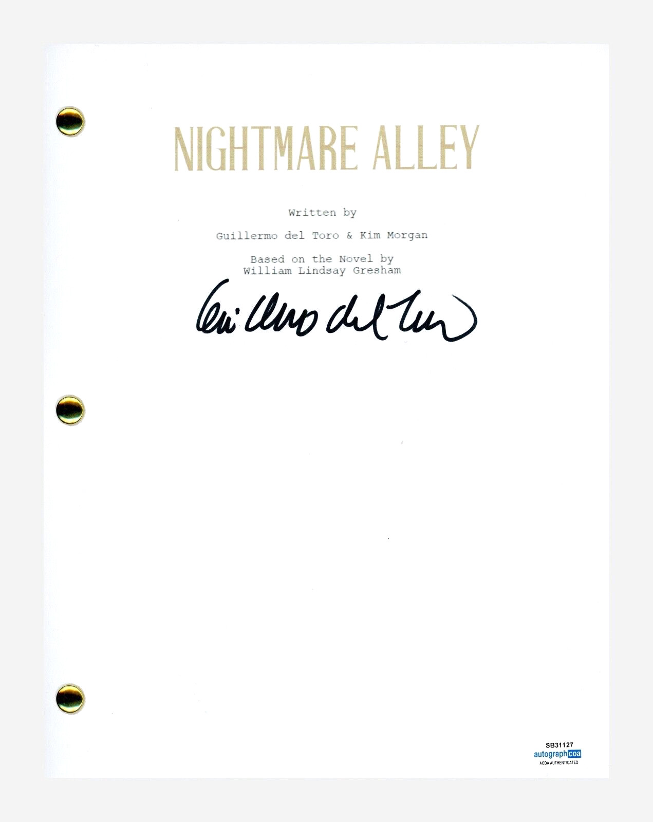 Guillermo Del Toro Signed Autographed Nightmare Alley Script Screenplay ACOA COA