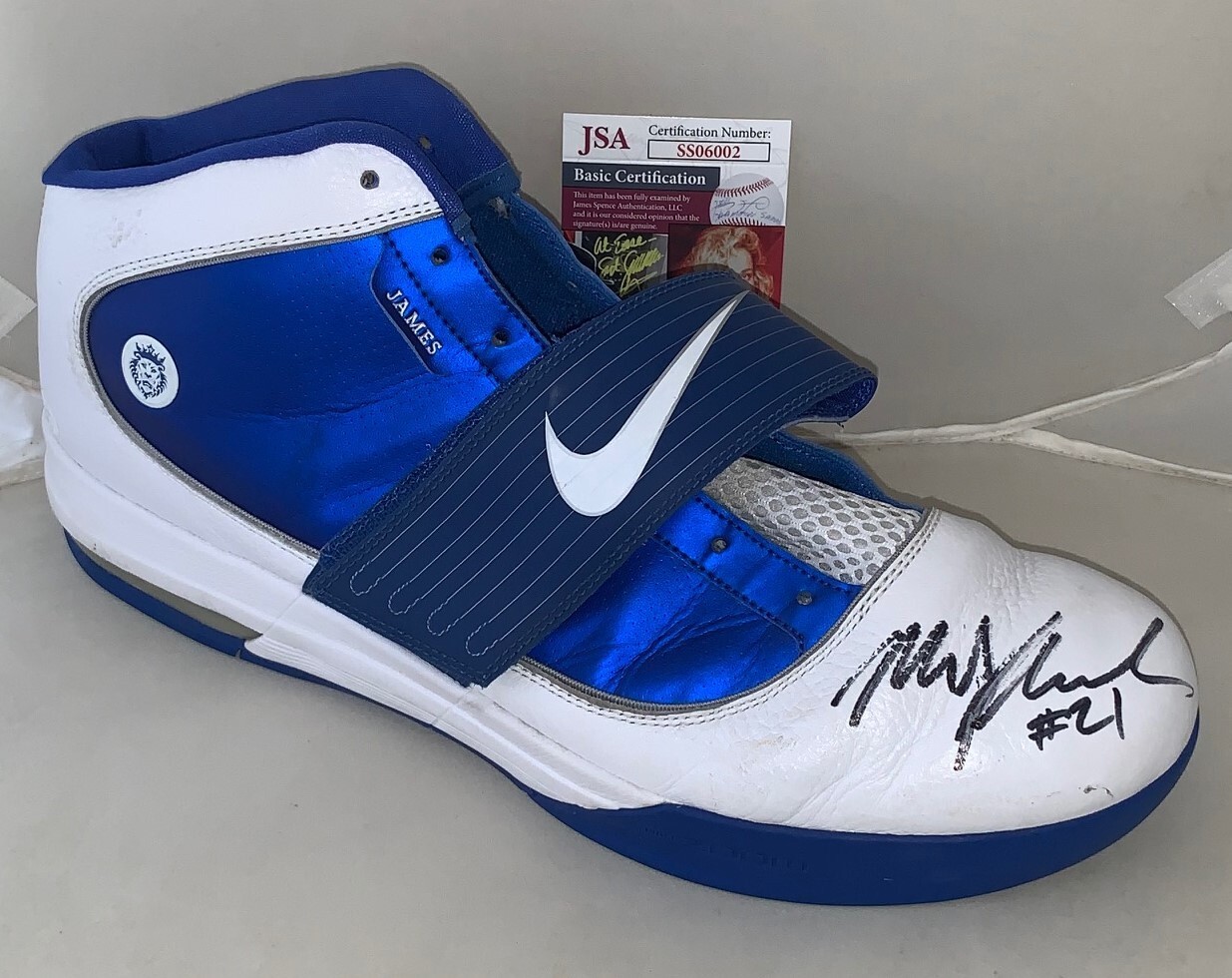 Miles Plumlee Duke Blue Devils signed Game Used Shoe autographed JSA