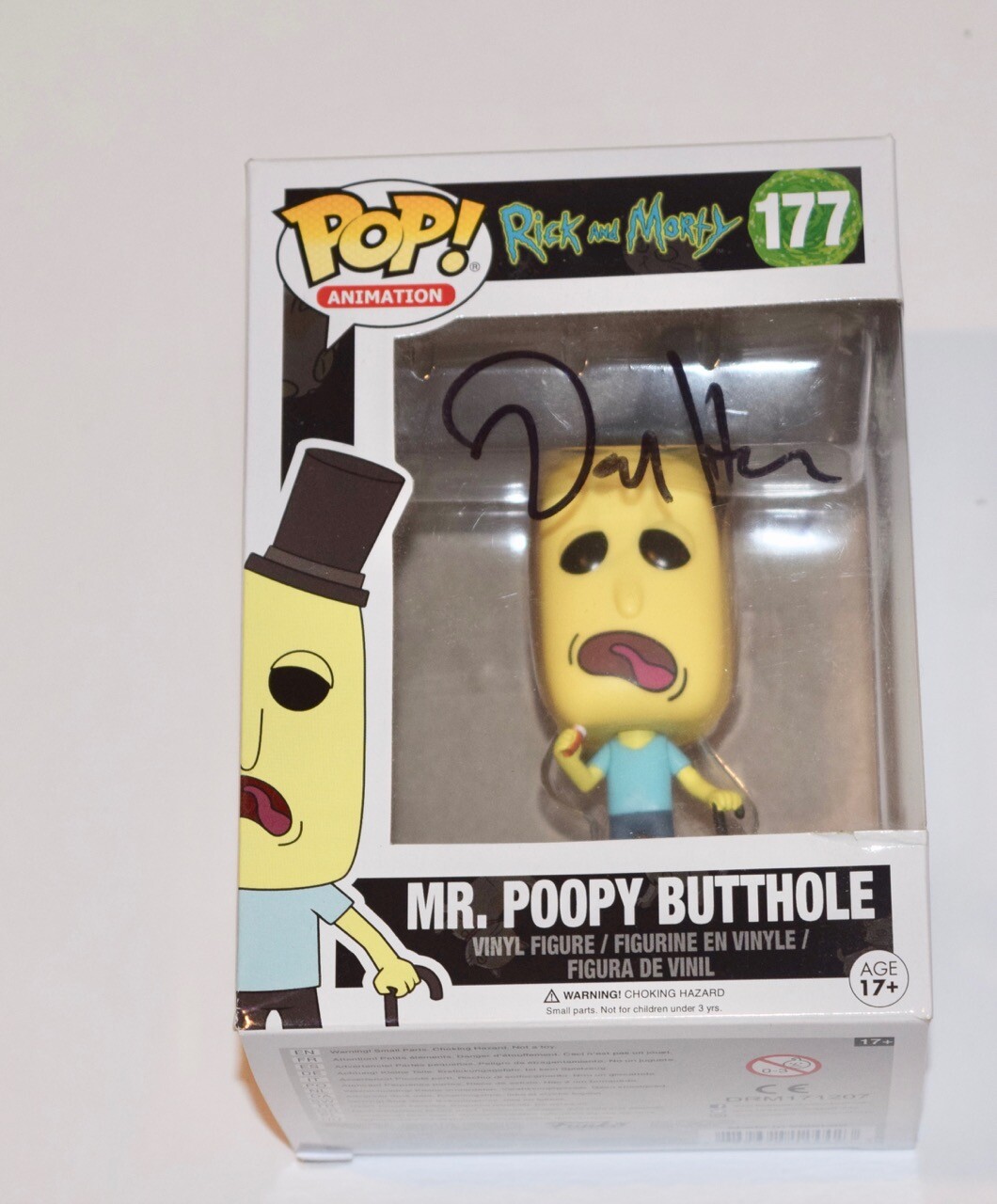 Dan Harmon Signed Rick and Morty MR POOPY BUTTHOLE Funko Pop Figure Beckett COA