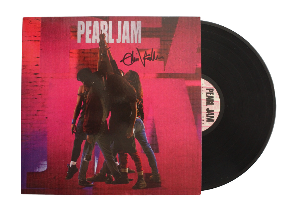 EDDIE VEDDER SIGNED AUTOGRAPH ALBUM VINYL RECORD - PEARL JAM TEN W/ JSA COA