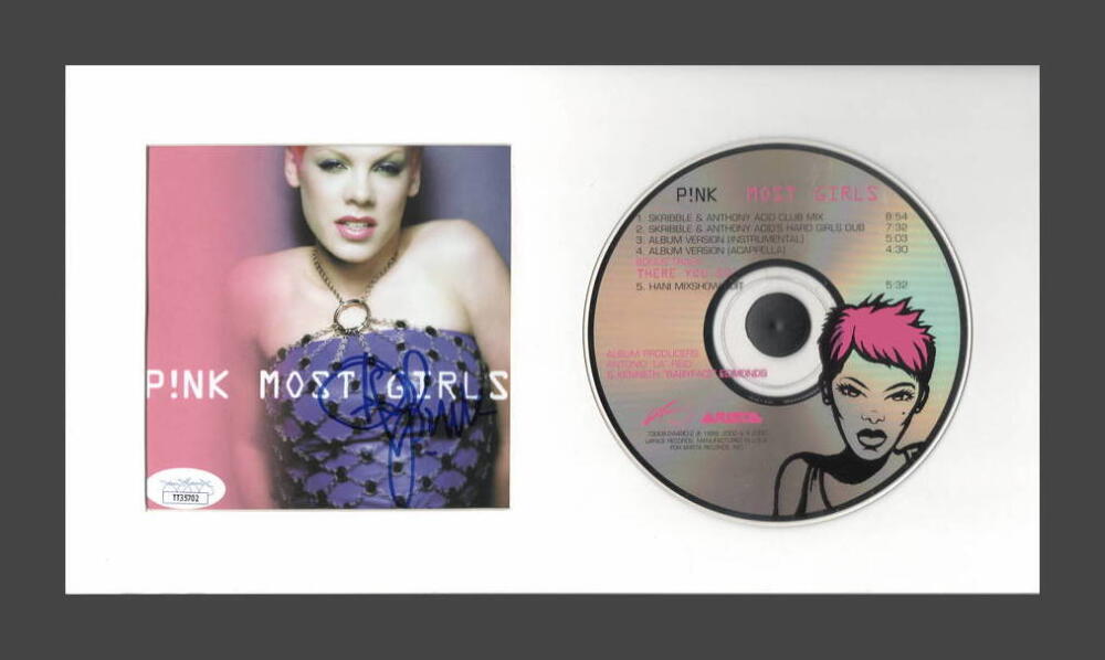 PINK P!NK SIGNED AUTOGRAPH MOST GIRLS FRAMED CD DISPLAY - READY TO HANG! JSA COA
