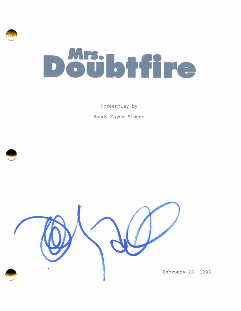 SALLY FIELD SIGNED AUTOGRAPH MRS DOUBTFIRE FULL MOVIE SCRIPT W/ ROBIN WILLIAMS