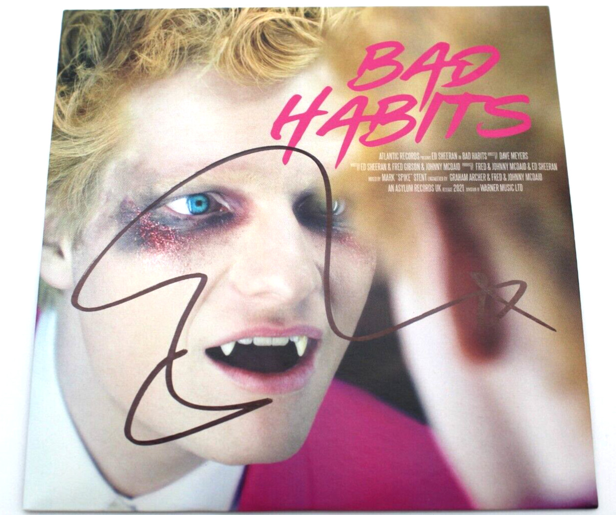 Ed Sheeran Signed Bad Habits CD Cover w/Beckett COA BH033893 Brand New