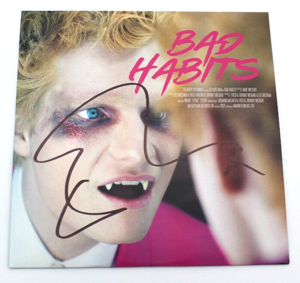 Ed Sheeran Signed Bad Habits CD Cover w/Beckett COA BH033891 Brand New