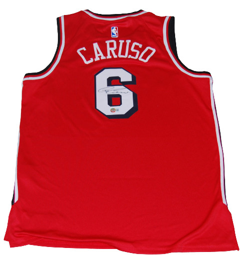 ALEX CARUSO signed (CHICAGO BULLS) XL Basketball jersey BECKETT BAS BG93629