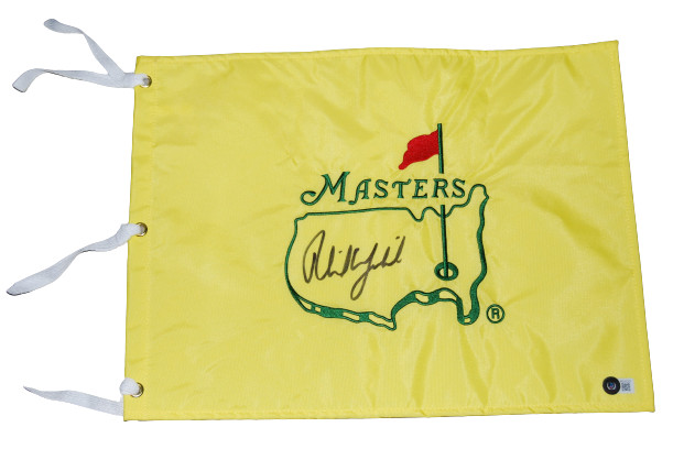 PHIL MICKELSON signed (MASTERS) Golf Undated pin flag BECKETT BAS BG93722