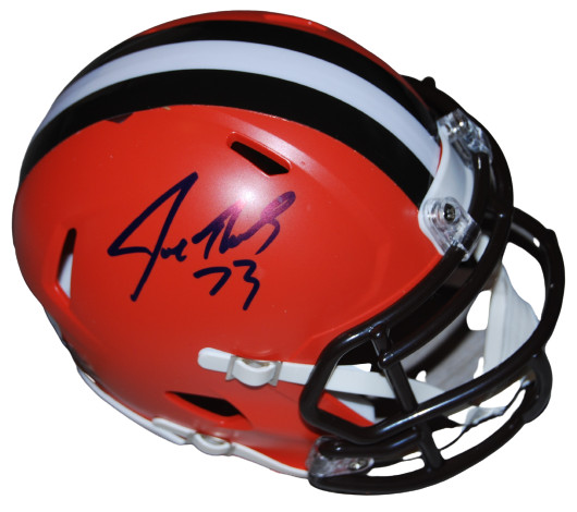JOE THOMAS signed (CLEVELAND BROWNS) mini football helmet BECKETT BAS BG93652