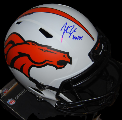 JOHN LYNCH signed (DENVER BRONCOS) lunar F/S football helmet BECKETT BAS BG93633
