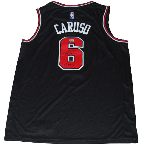 ALEX CARUSO signed (CHICAGO BULLS) XL Basketball jersey BECKETT BAS BG93631