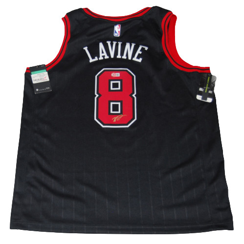 ZACK LAVINE SIGNED (CHICAGO BULLS) BLACK SWINGMAN JERSEY BECKETT BAS BG93628 COLLECTIBLE MEMORABILIA