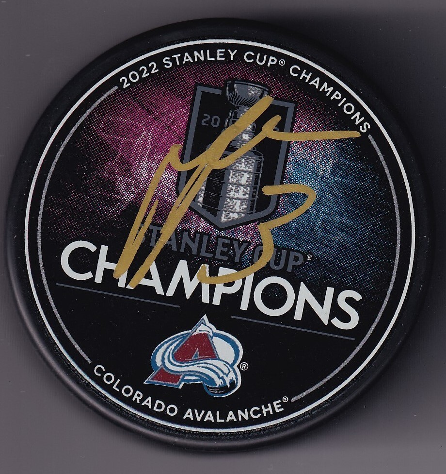 JACK JOHNSON signed (COLORADO AVALANCHE) 2022 STANLEY CUP CHAMPS puck W/COA #3