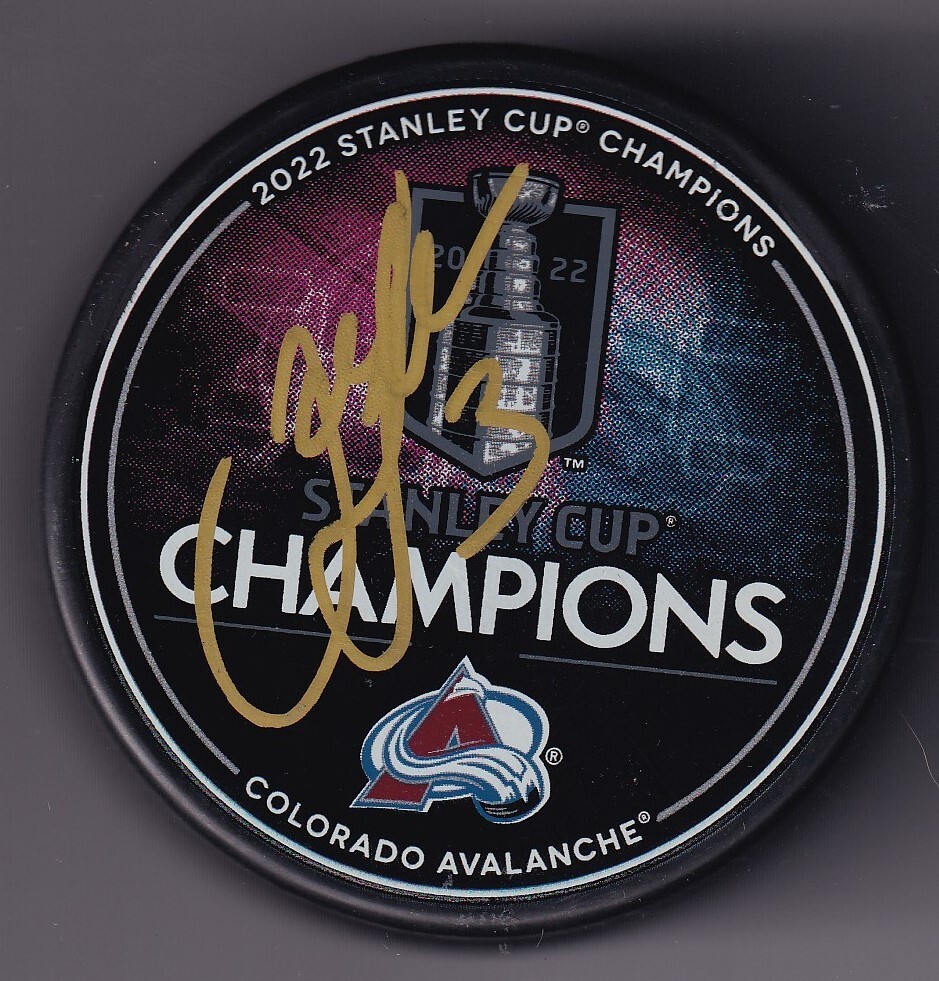 JACK JOHNSON signed (COLORADO AVALANCHE) 2022 STANLEY CUP CHAMPS puck W/COA #4