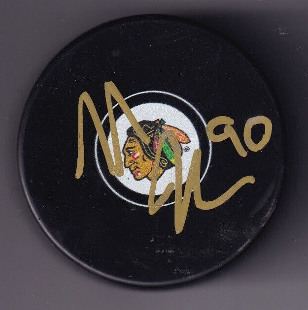 TYLER JOHNSON signed (CHICAGO BLACKHAWKS) autograph Hockey Souvenir puck W/COA