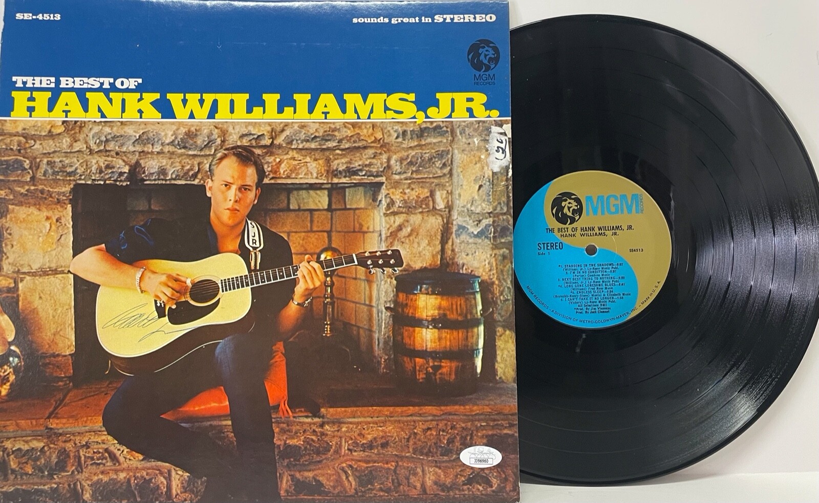 HANK WILLIAMS JR Signed Autograph LP Cover 