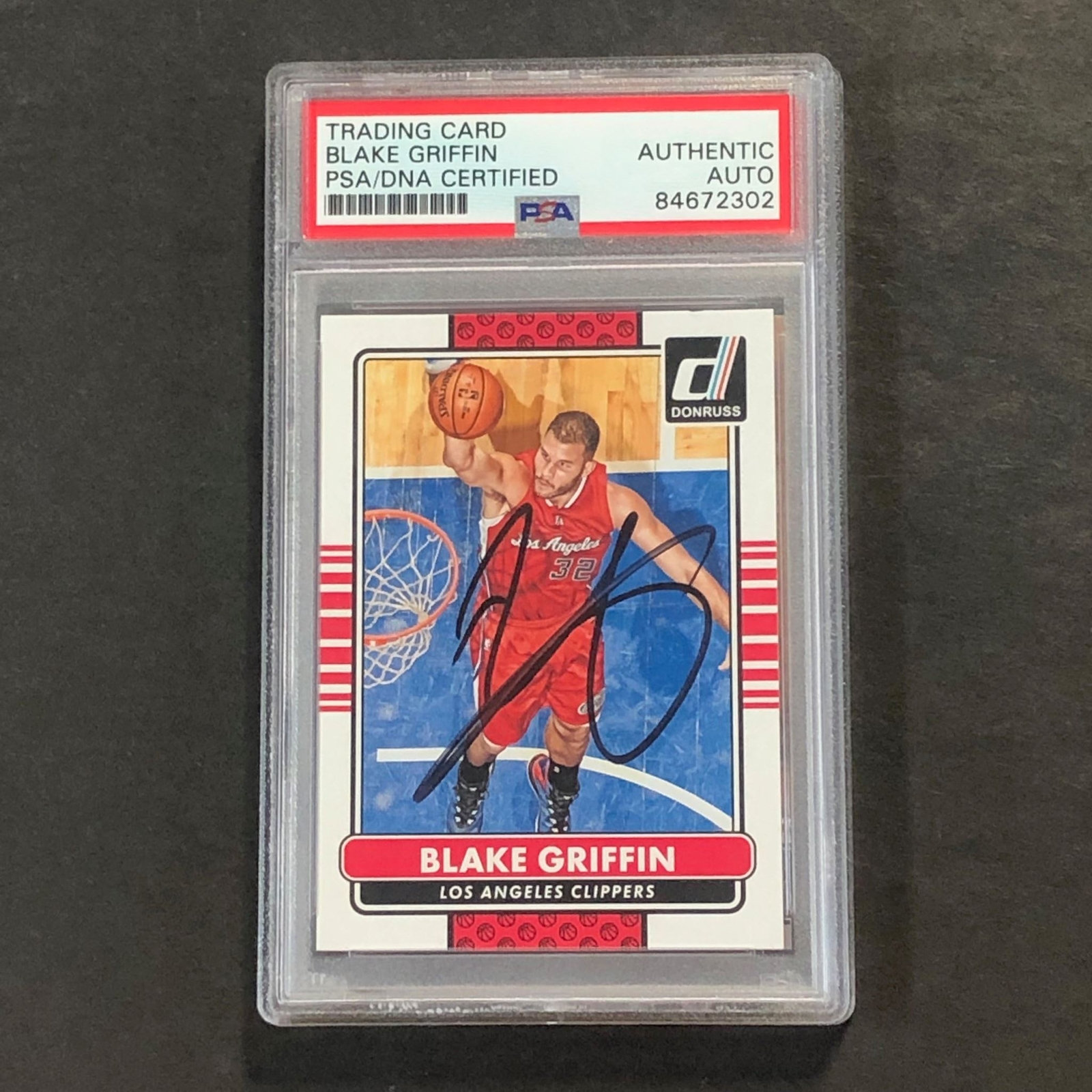 2014-15 Panini Donruss #167 Blake Griffin Signed Card PSA Slabbed Autographed