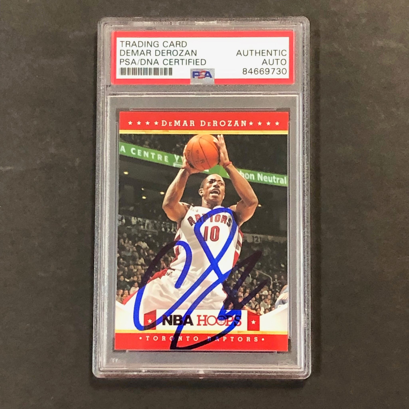 2012-13 NBA Hoops #31 DeMar DeRozan Signed Card PSA Slabbed Raptors