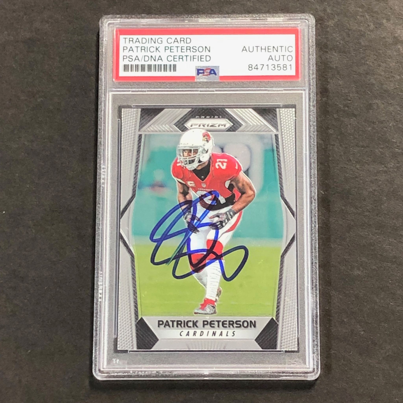 2017 Panini Prizm #79 Patrick Peterson Signed Card PSA Auto Slabbed Cardinals